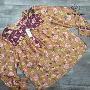 Loft Long Sleeve Floral Top Size M